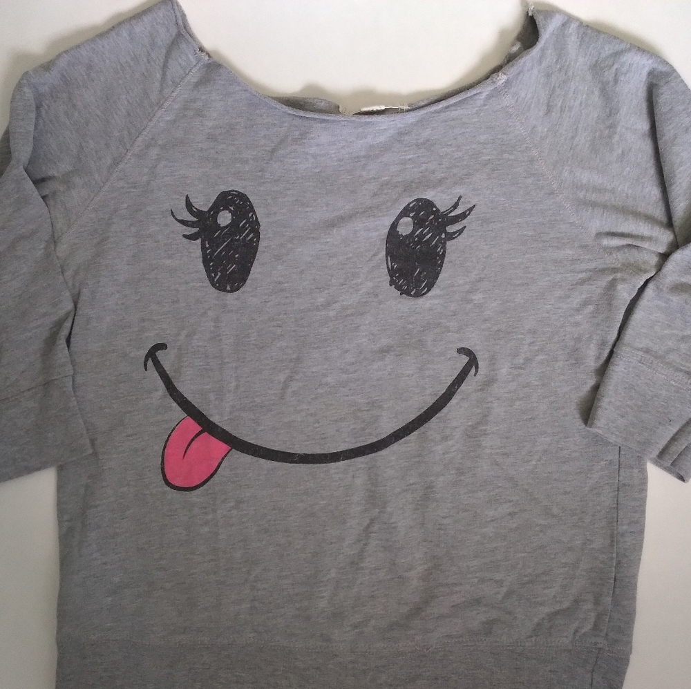 Forever 21 Gray Off Shoulder Sweatshirt (Small)